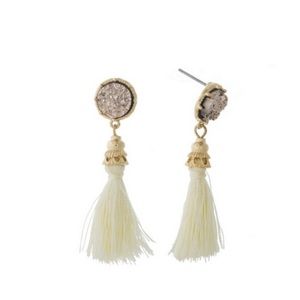Druzy Tassel Earrings